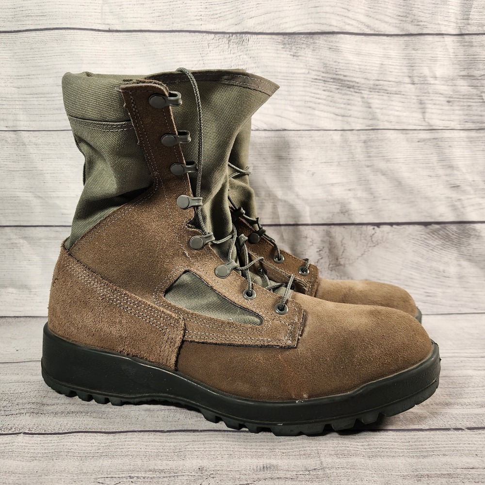 Belleville 600 Men 10.5 R Combat Boots Suede Nylon Vibram Sole Made in USA Brown